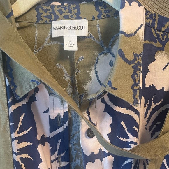 Making the Cut Winning Look: Faded Army & Navy Blue Tie Waist Dress - Picture 9 of 10